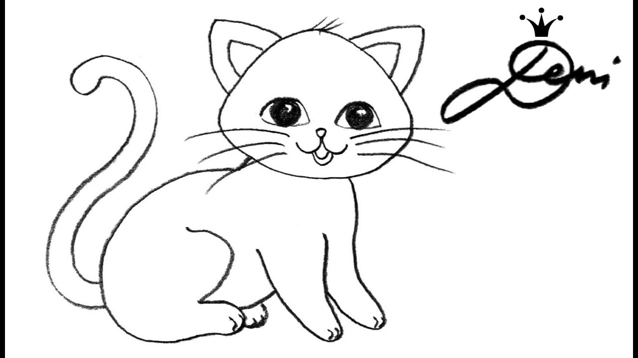 Katze Schnell Zeichnen Lernen 🐈 How To Draw A Cat For Children 🐱 Как Се