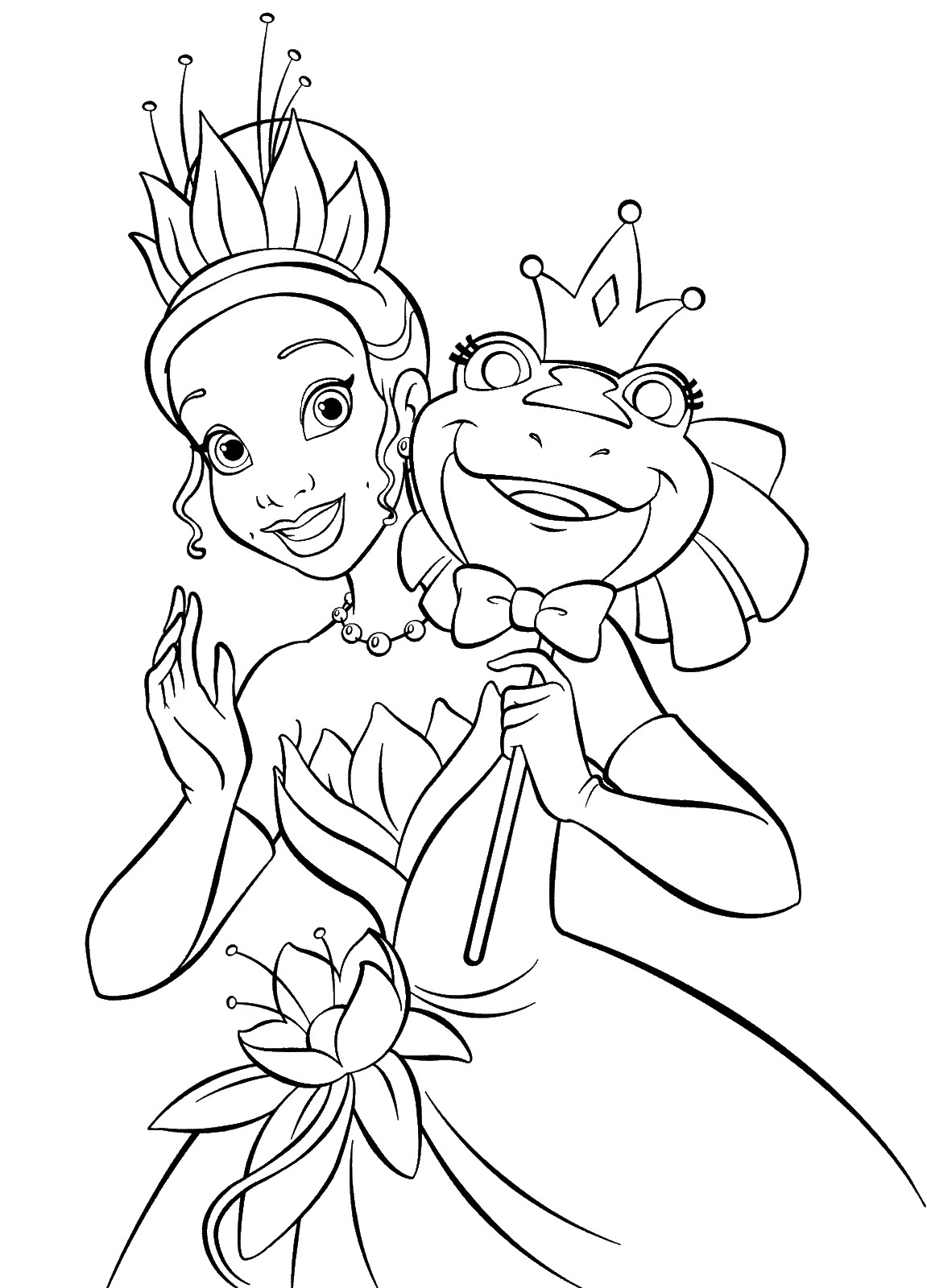 The Princess and the Frog Coloring Pages