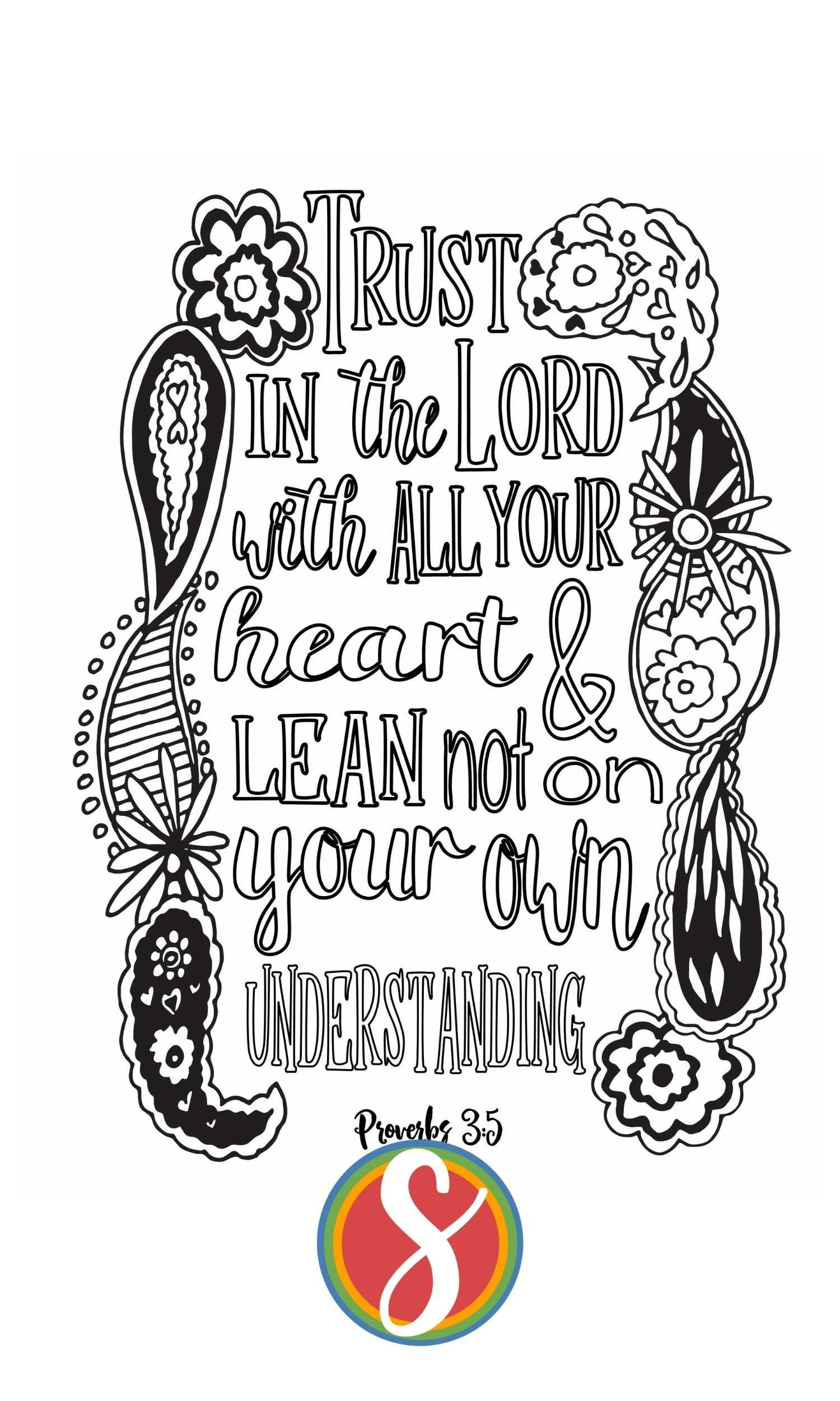 proverbs 3 5 6 coloring page