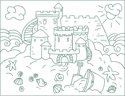 sandcastle coloring pages