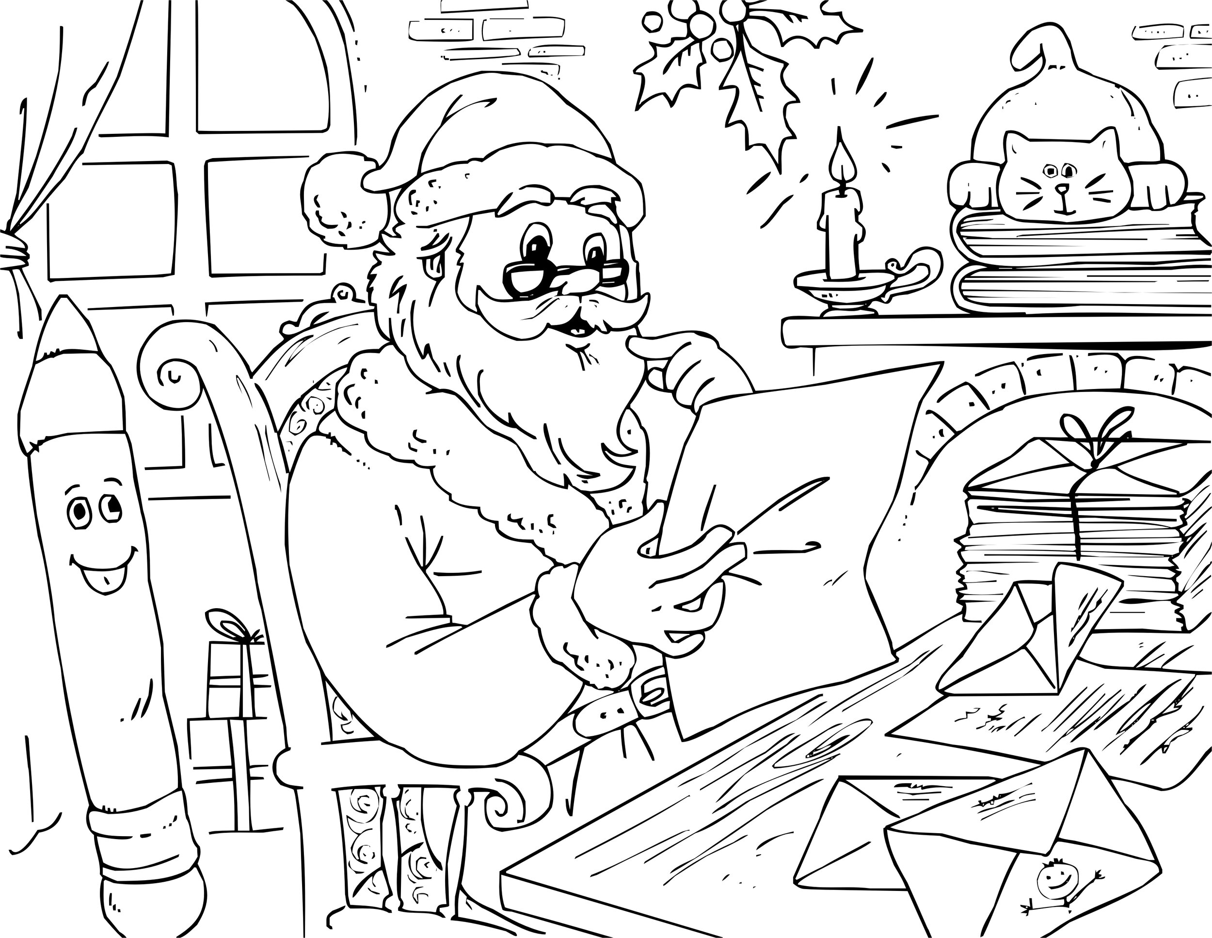 santas workshop coloring page