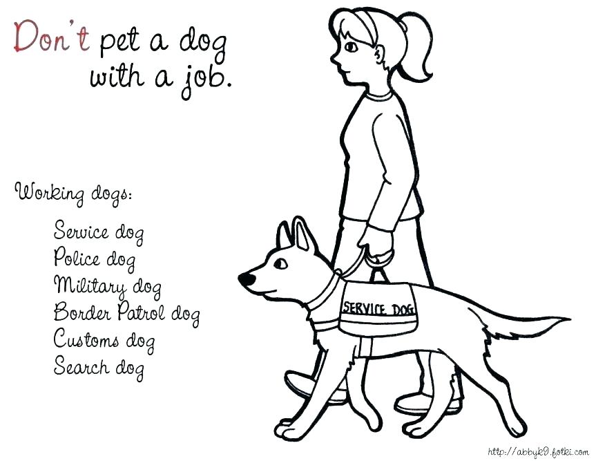 service dog coloring pages