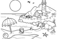 beach house coloring page