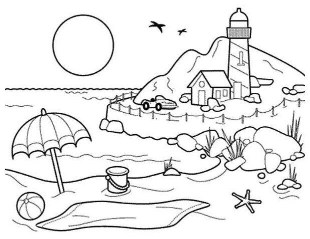 beach house coloring page