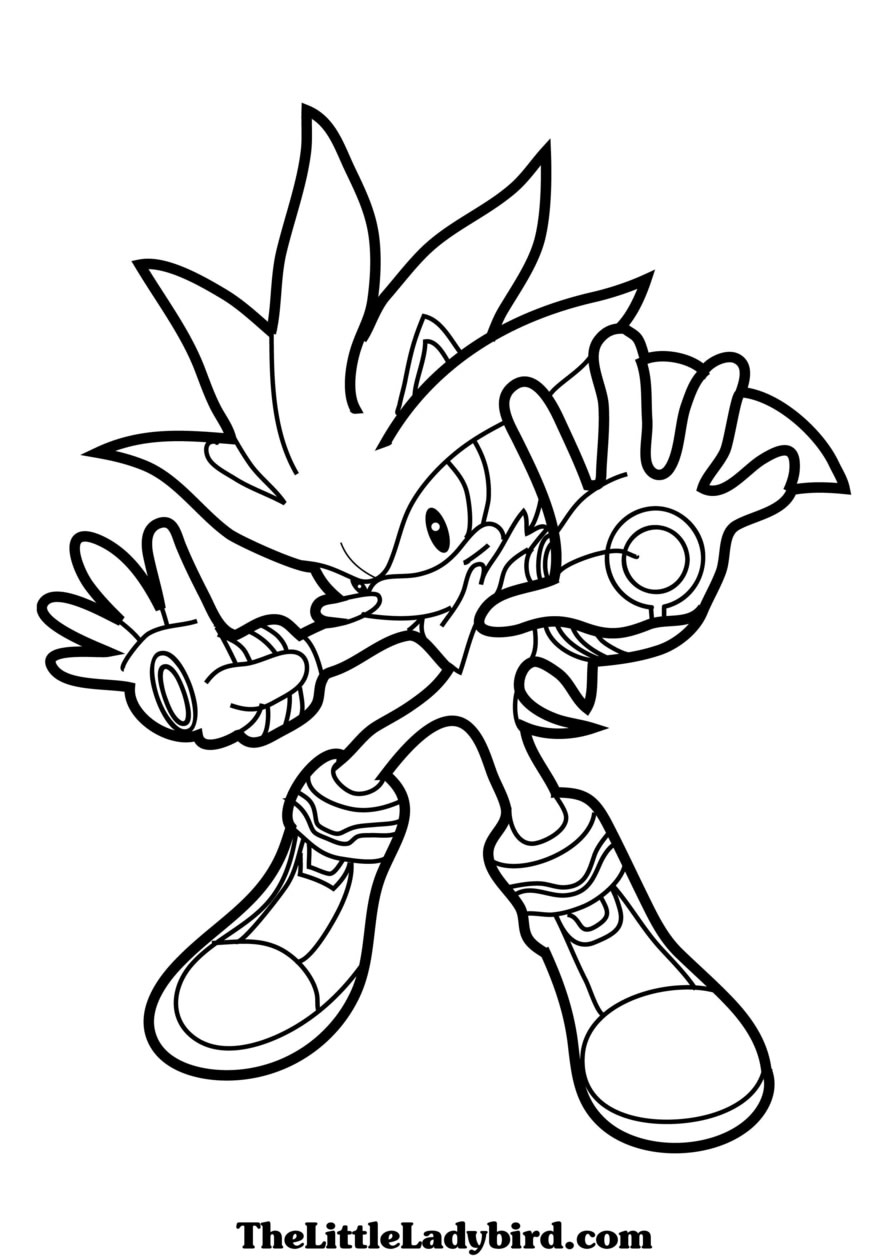 sonic silver coloring pages