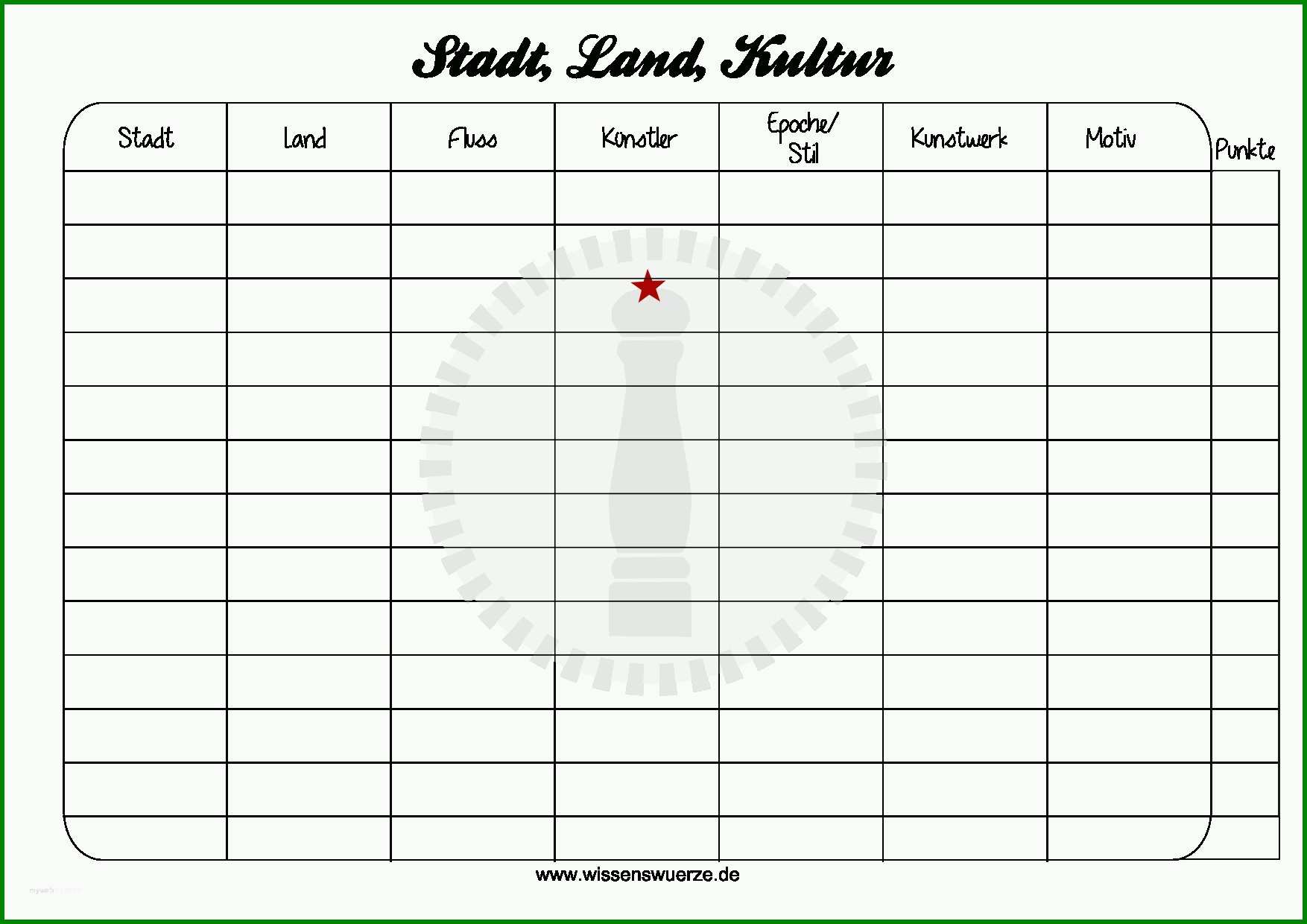 tabelle zum ausdrucken kostenlos