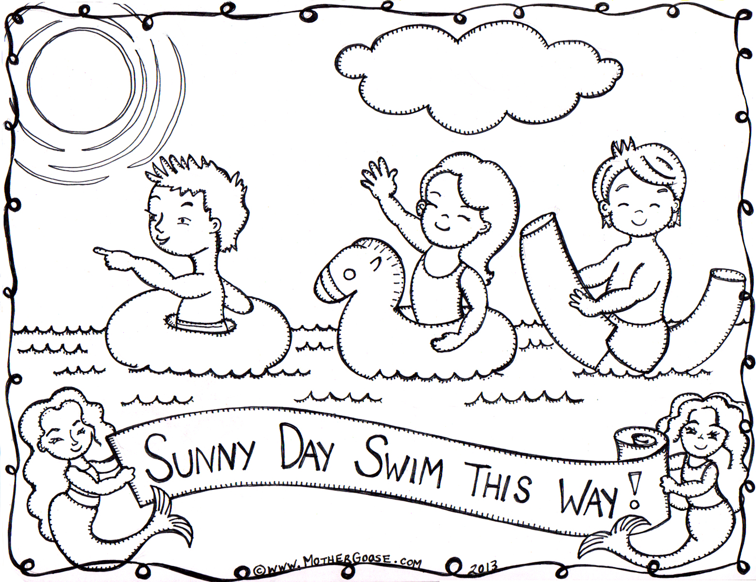 sunny day coloring page