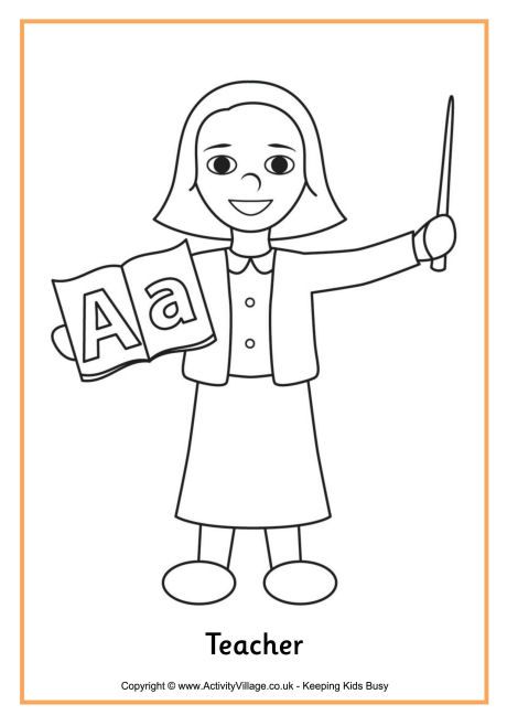 female teacher teacher coloring pages