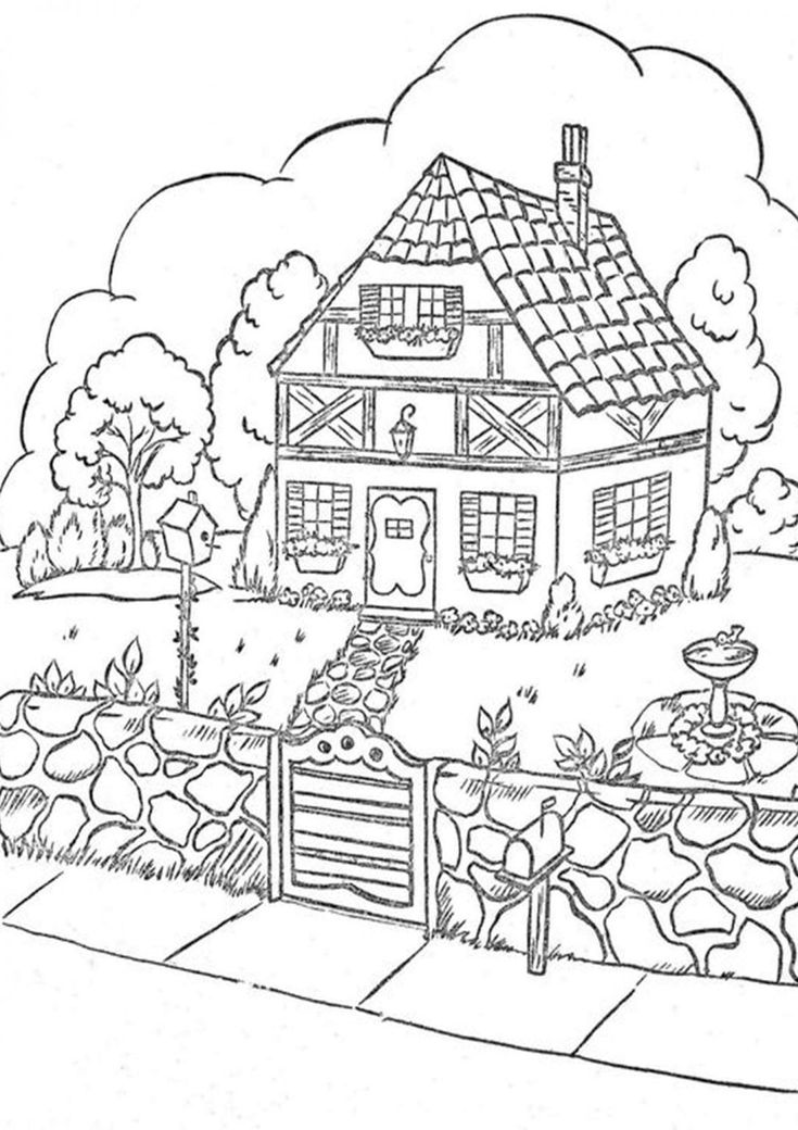 open house coloring pages