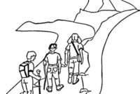 hiking coloring page