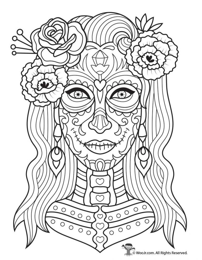 day of the dead animal coloring pages