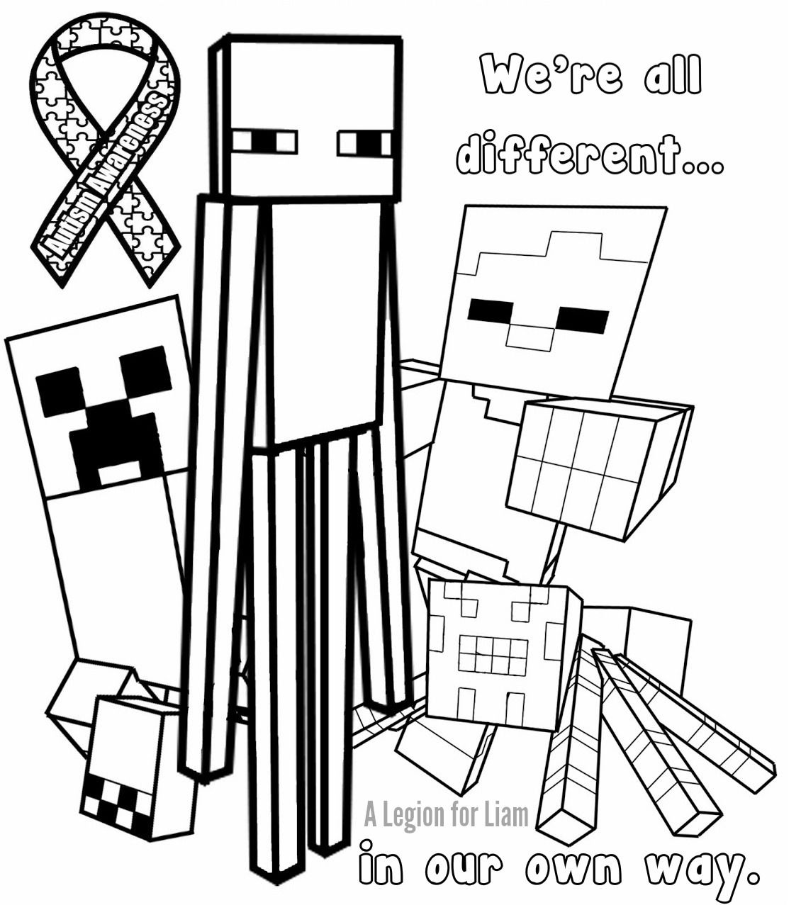 autism ribbon coloring page