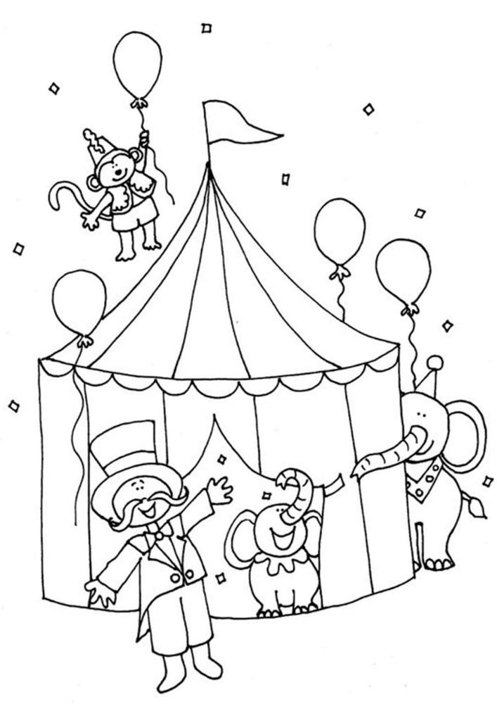 easy circus coloring pages