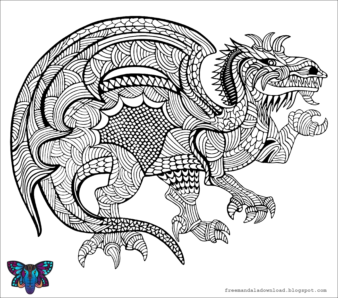 Drachen Mandala Malvorlagen ~ Free Mandala