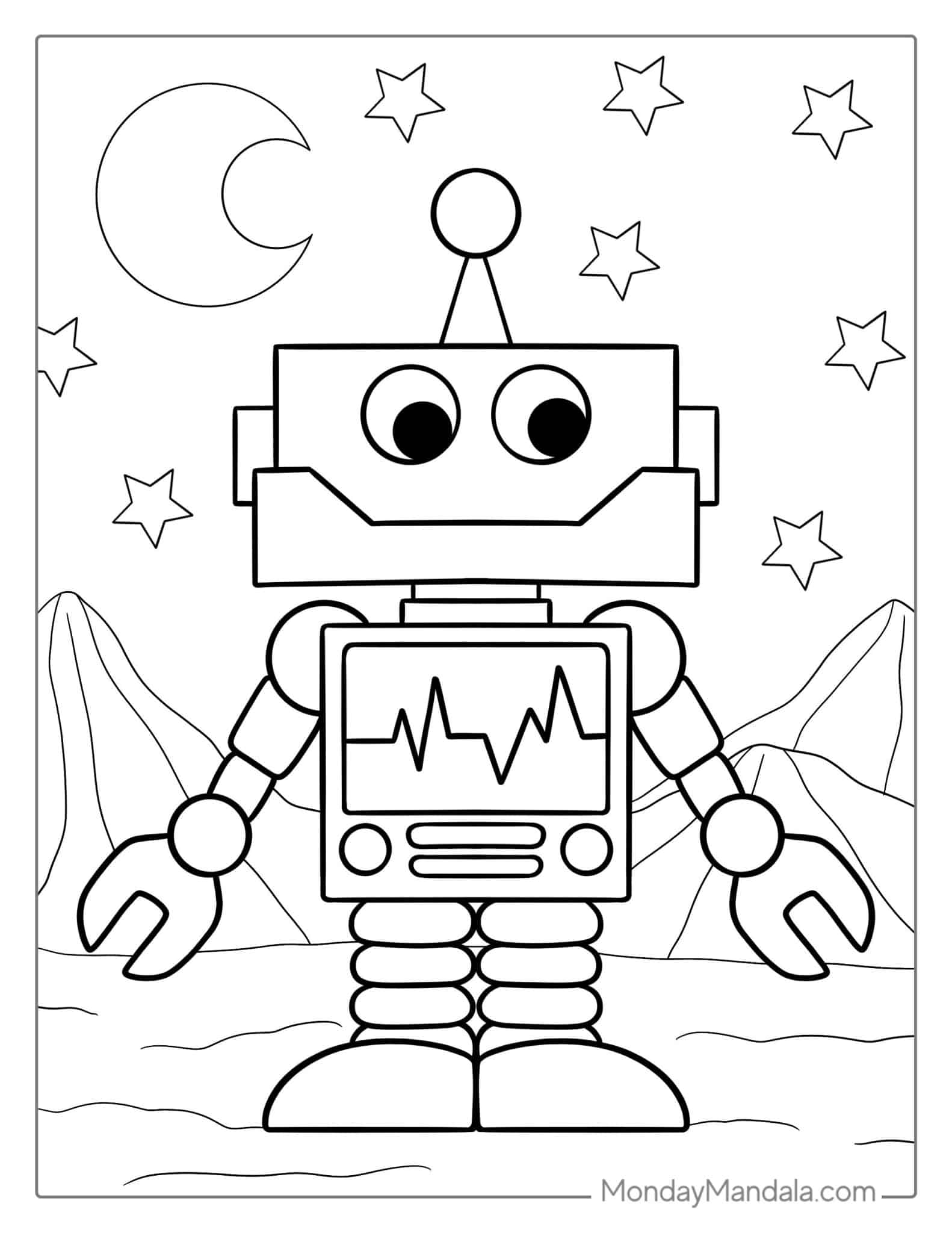 robot coloring pages pdf