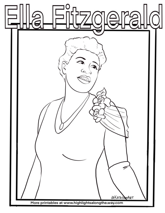 ella fitzgerald coloring page