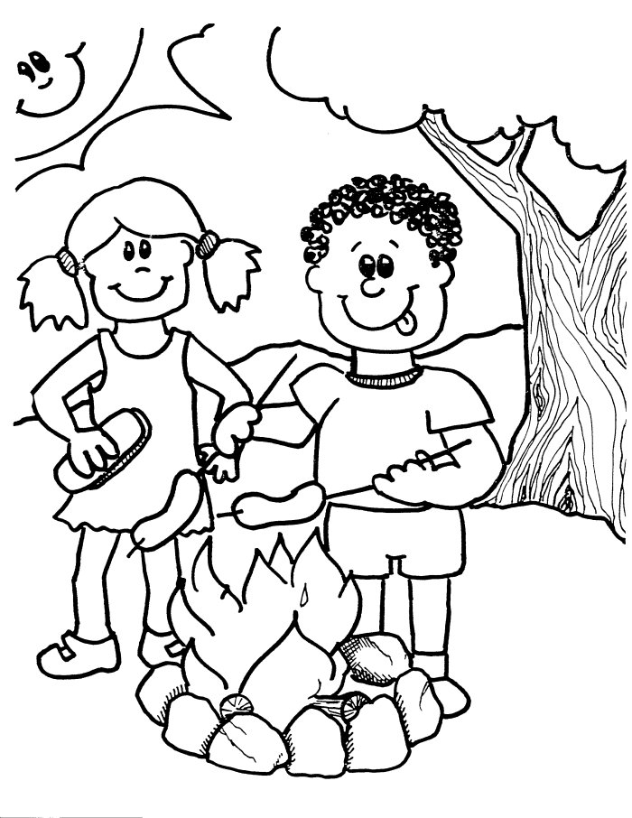 coloring pages camping theme