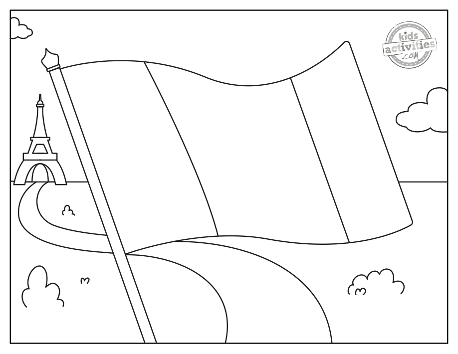 french flag coloring page