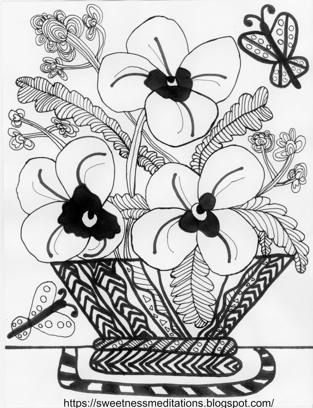 pansy coloring pages