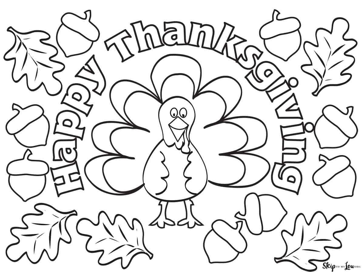 Thanksgiving Free Printable Coloring Pages - Printable Templates Free