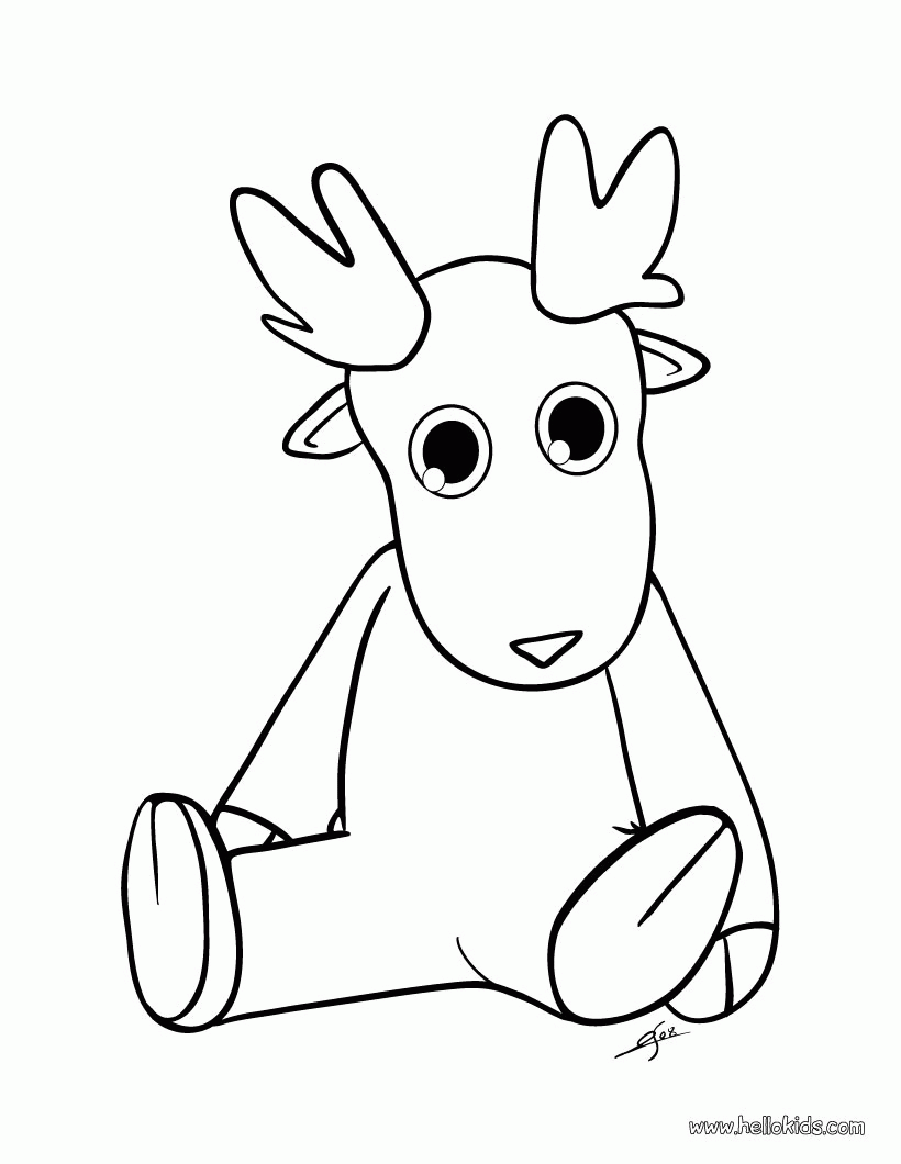 reindeer head coloring pages