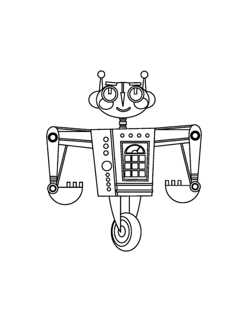 easy robot coloring pages