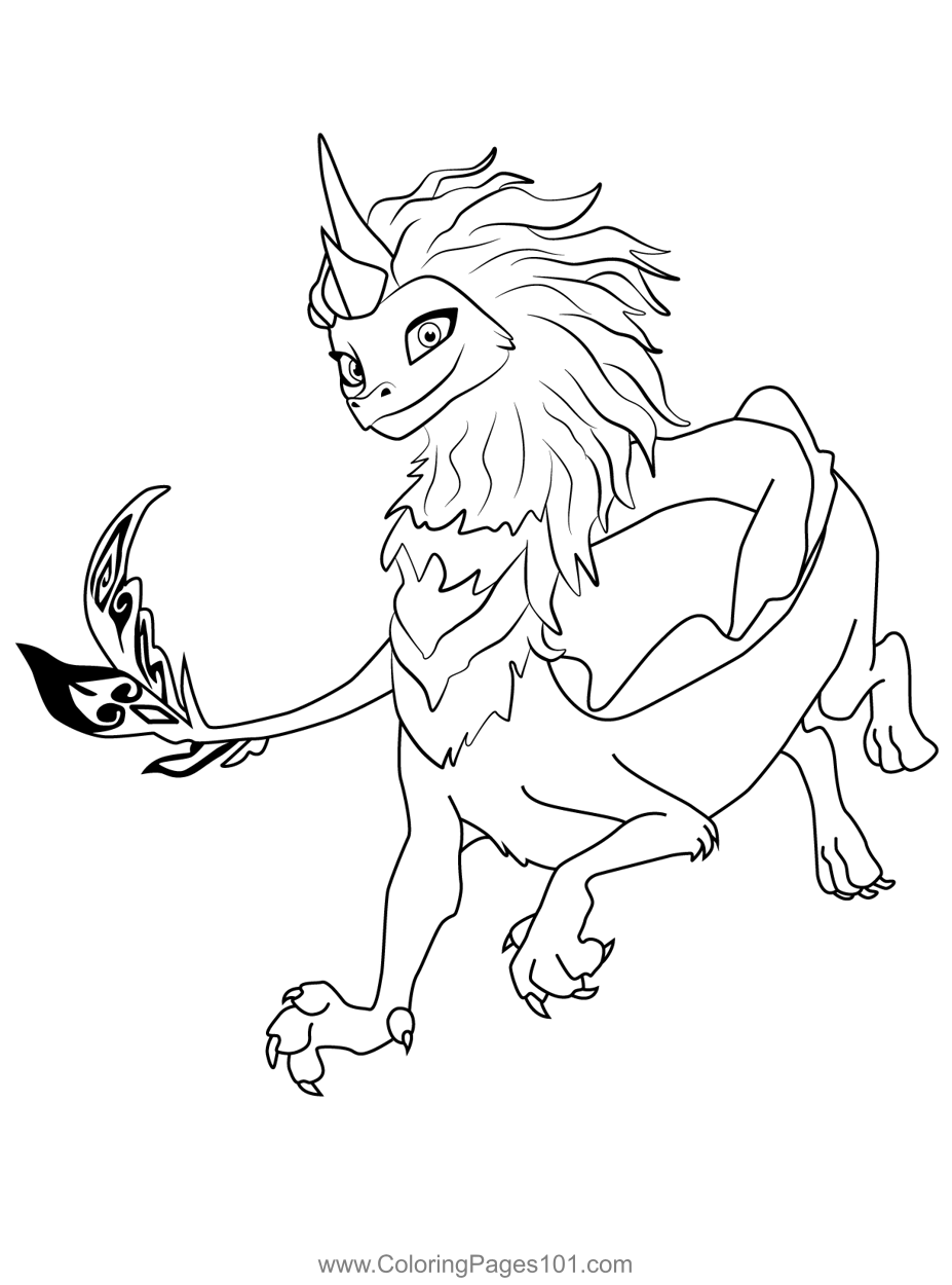 raya and the last dragon sisu coloring pages