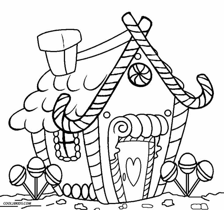 gingerbread man house coloring page