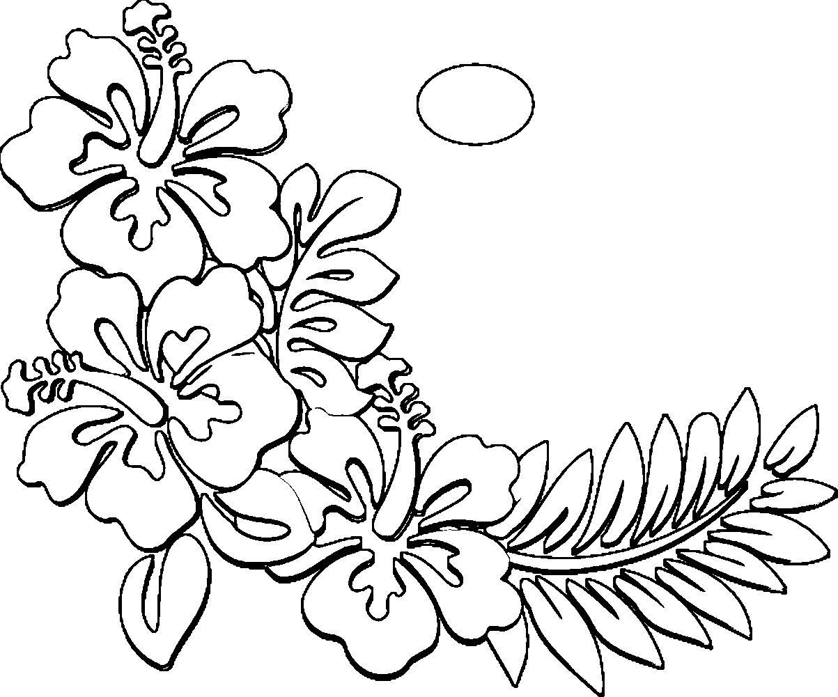 Hawaiian Flowers Coloring Page - AZ Coloring Pages - ClipArt Best