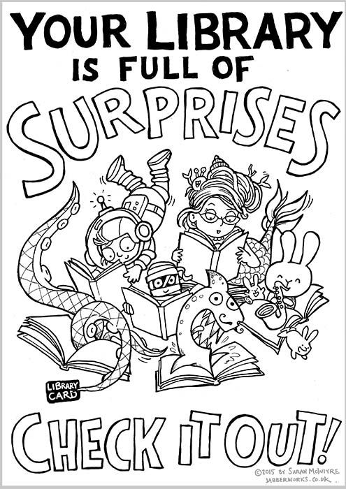 librarian coloring page