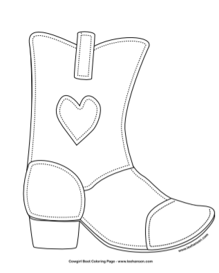 cowgirl boots coloring pages