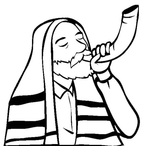 shofar coloring page