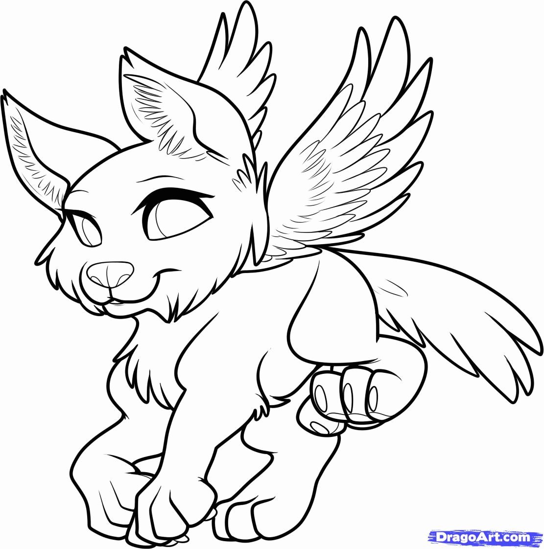 winged wolves coloring pages