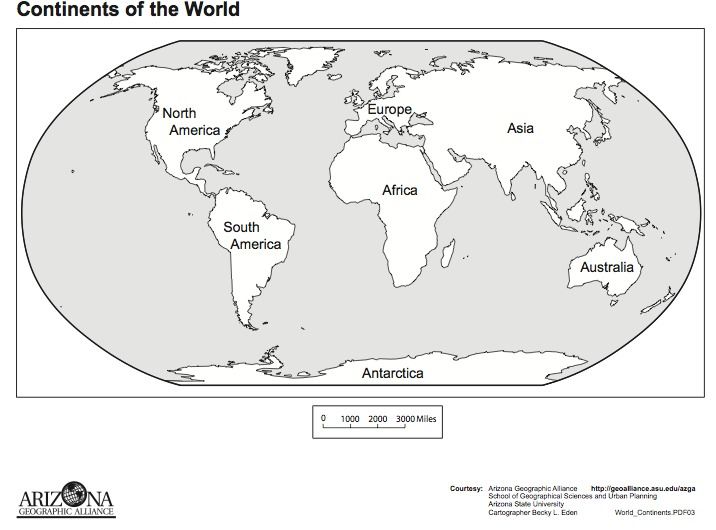 7 continents coloring page