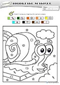 coloriage magique escargot