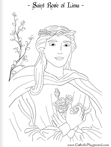 st rose of lima coloring page