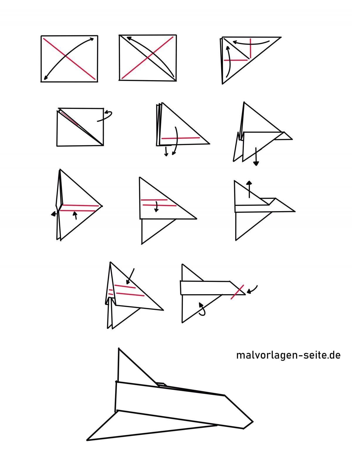 vorlage papierflieger basteln