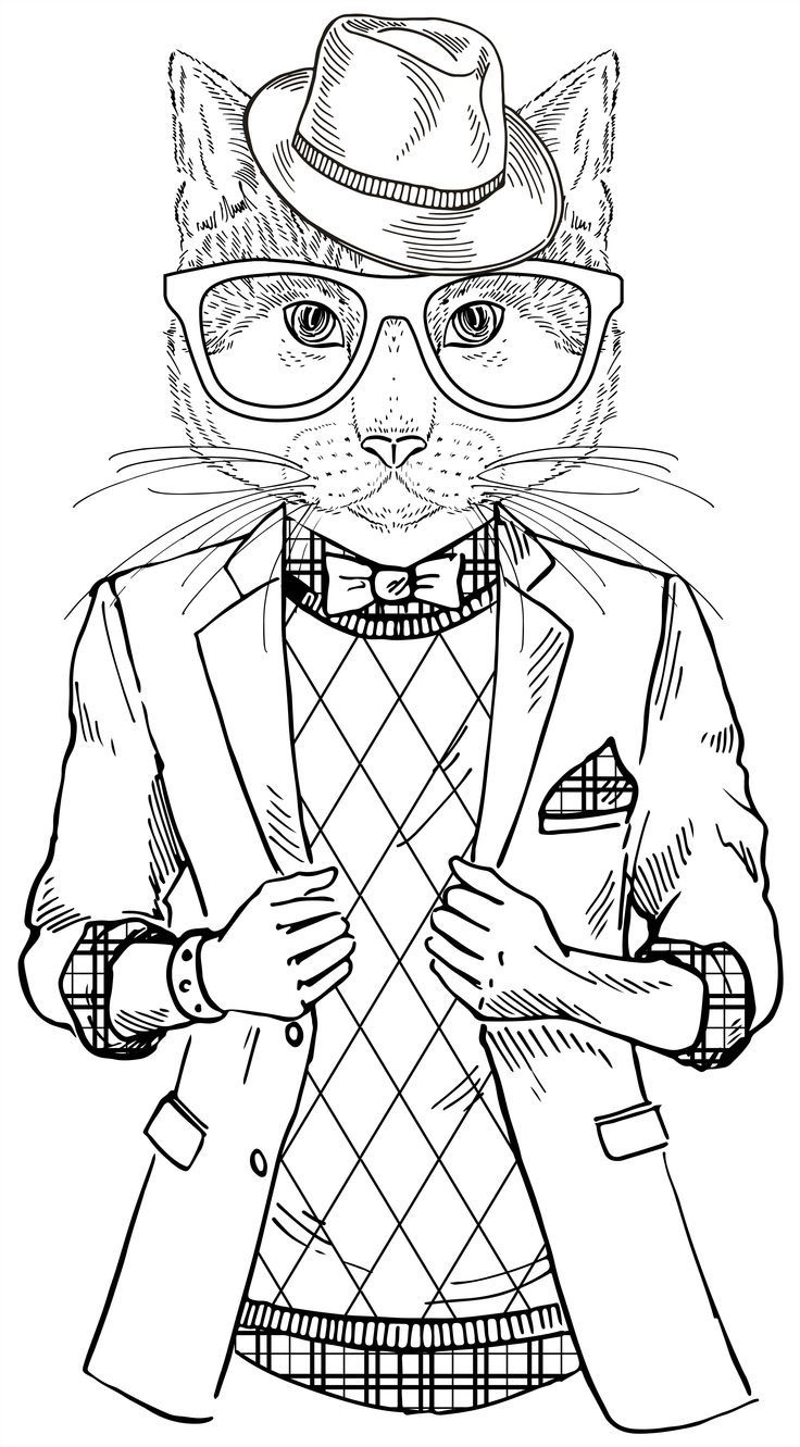 fat cat coloring page