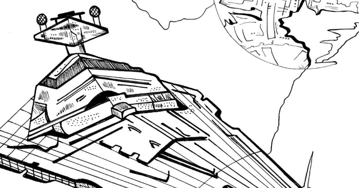 star destroyer coloring page