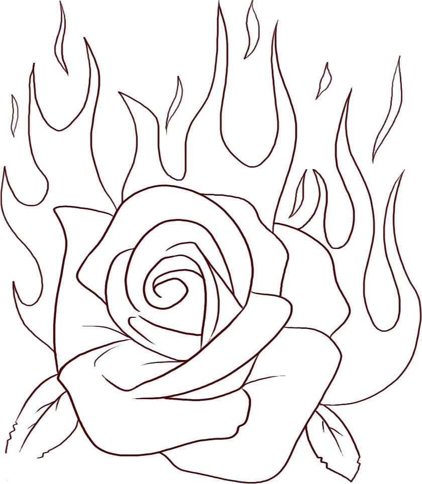 flame coloring pages