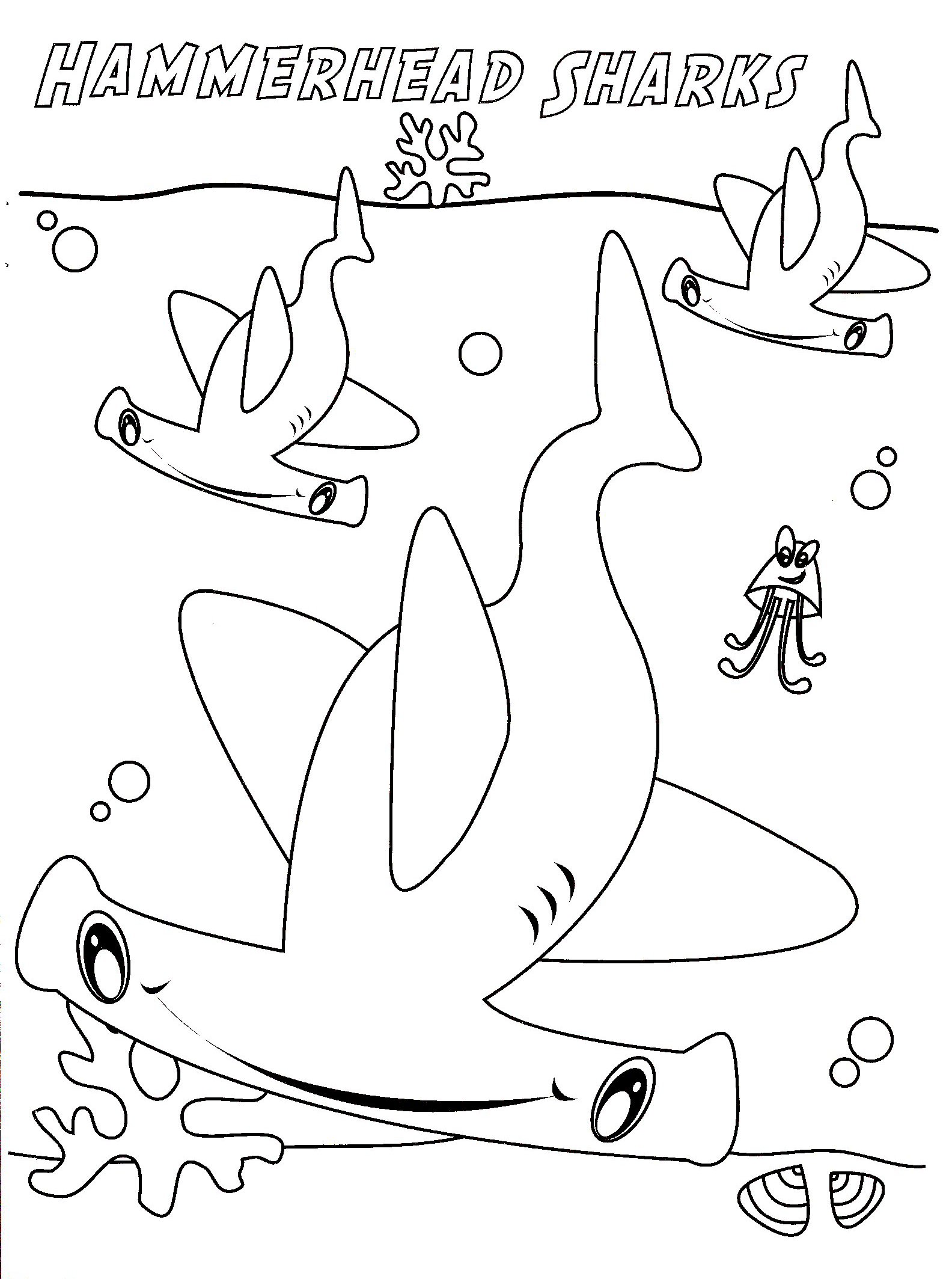 hammerhead coloring pages