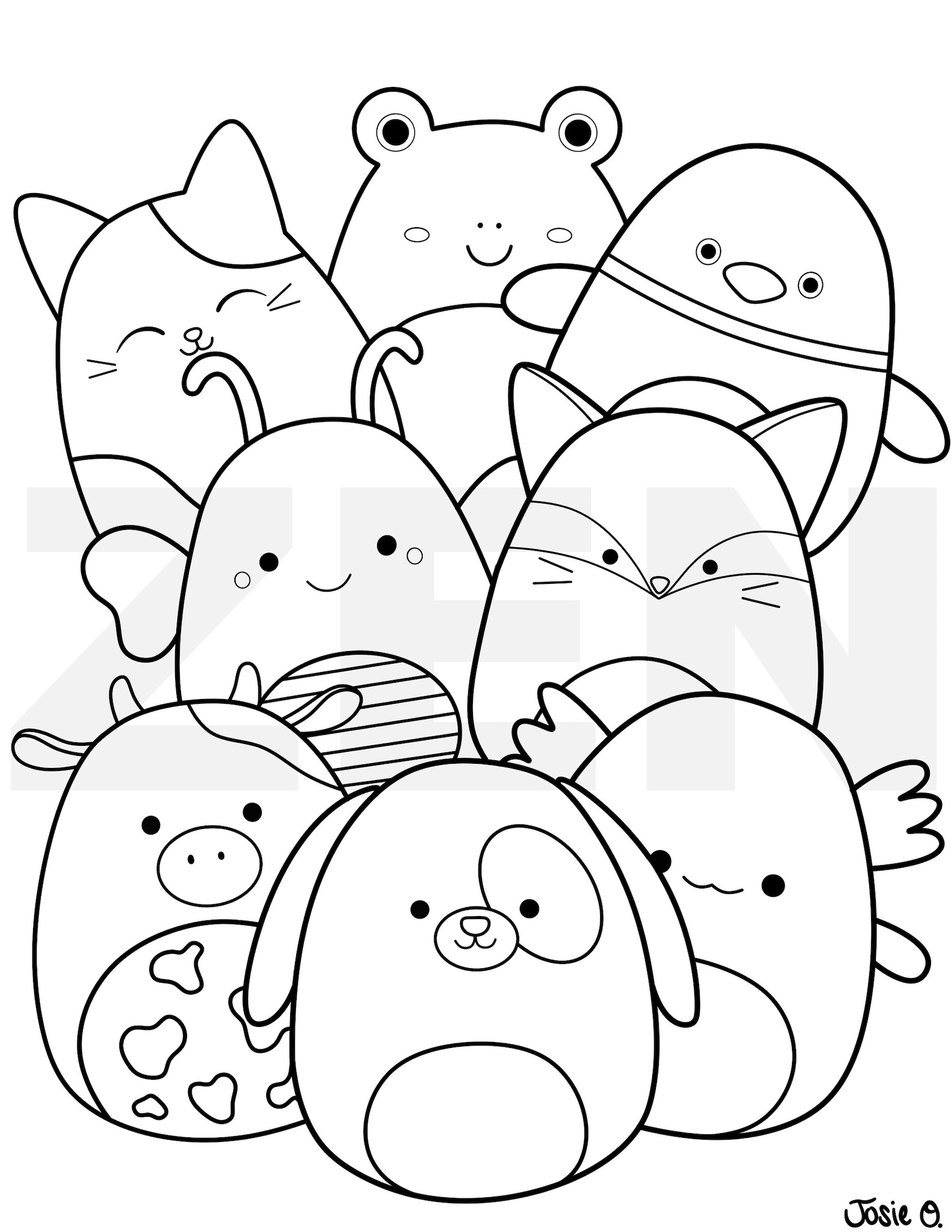 squish mellow coloring page