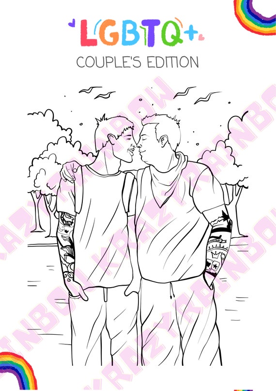 LGBTQ Coloring Page for Adults PDF Download with a Unique | Etsy