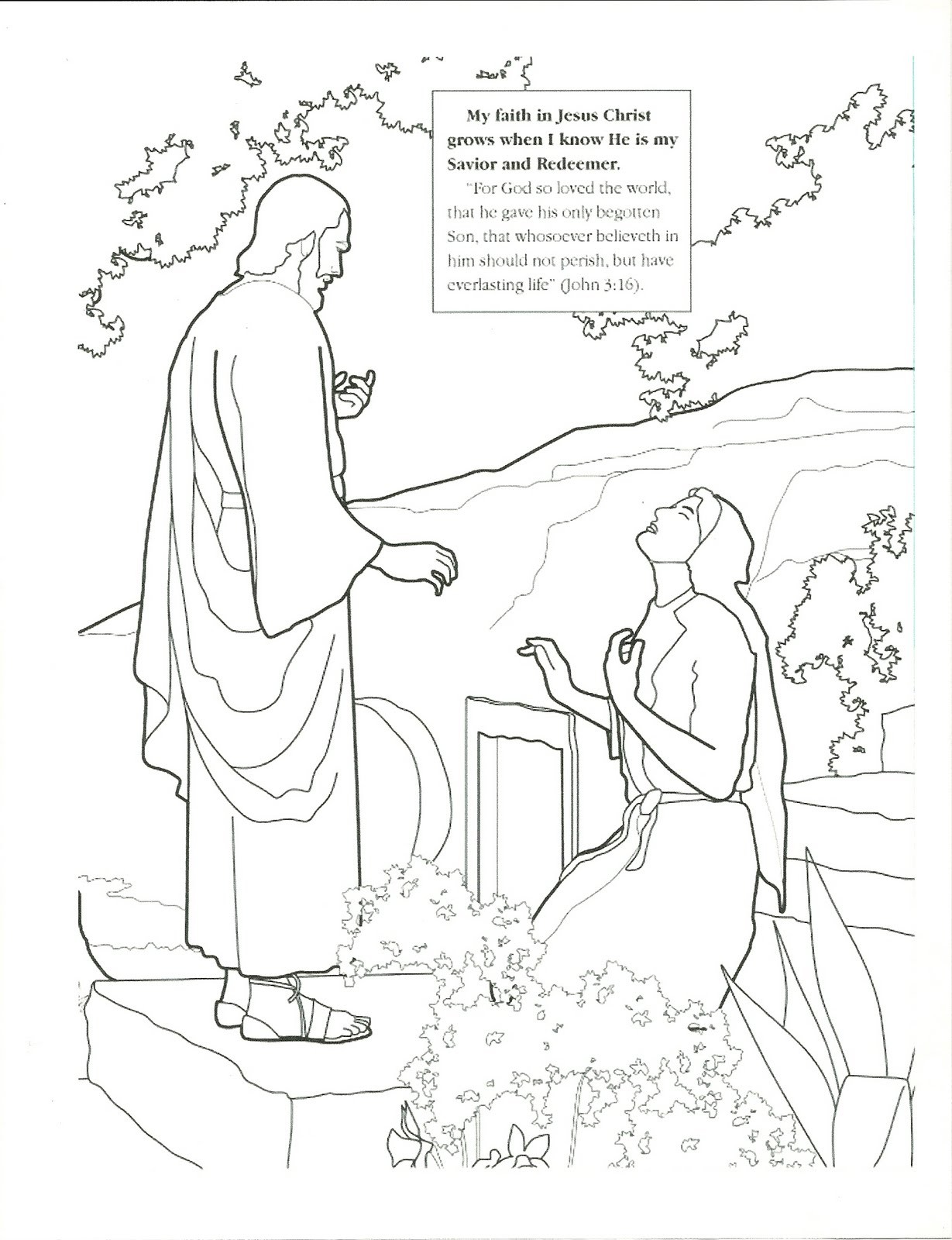 jesus risen coloring page