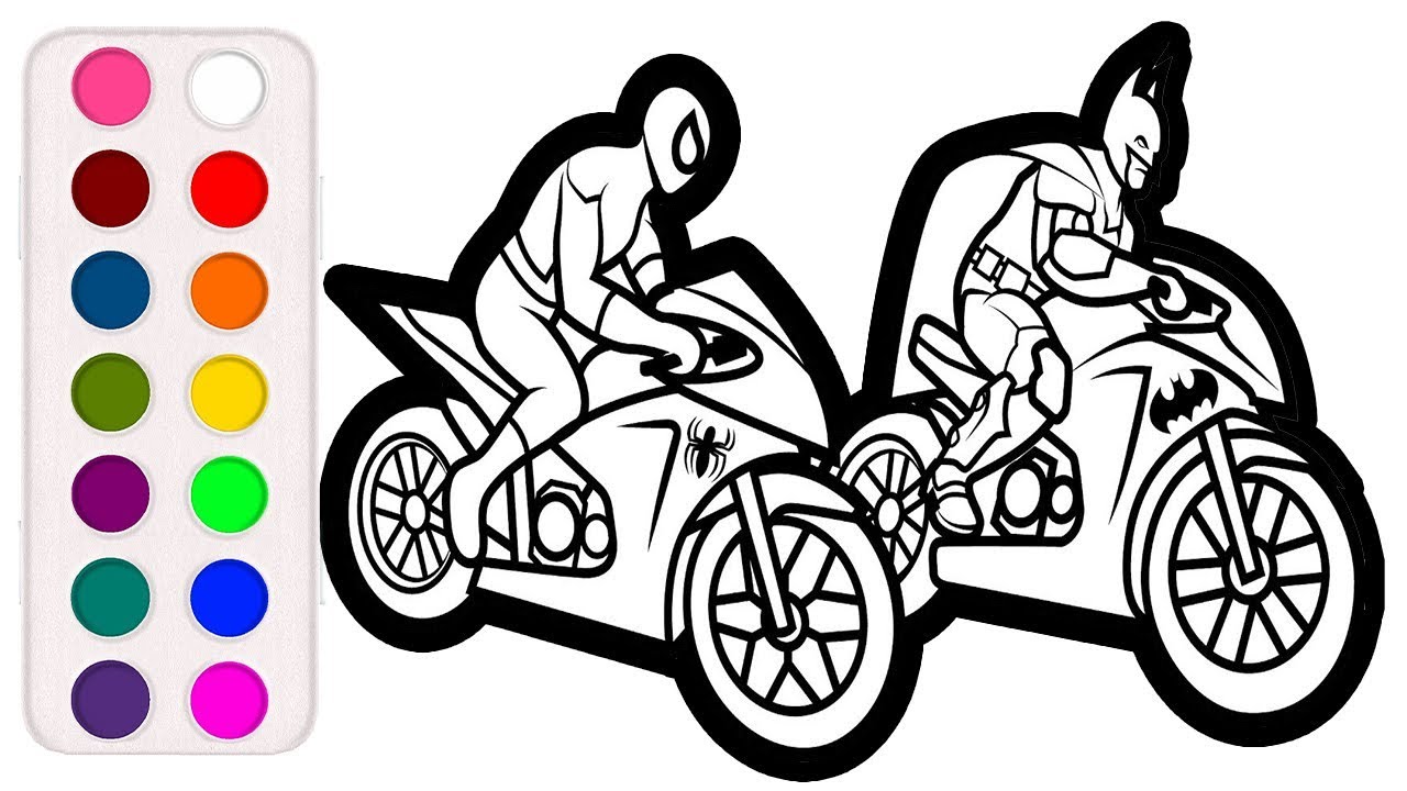 spiderman bike coloring pages