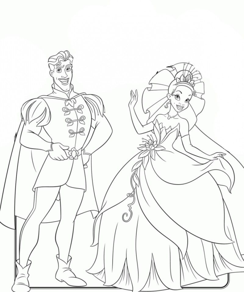 princess and frog coloring pages