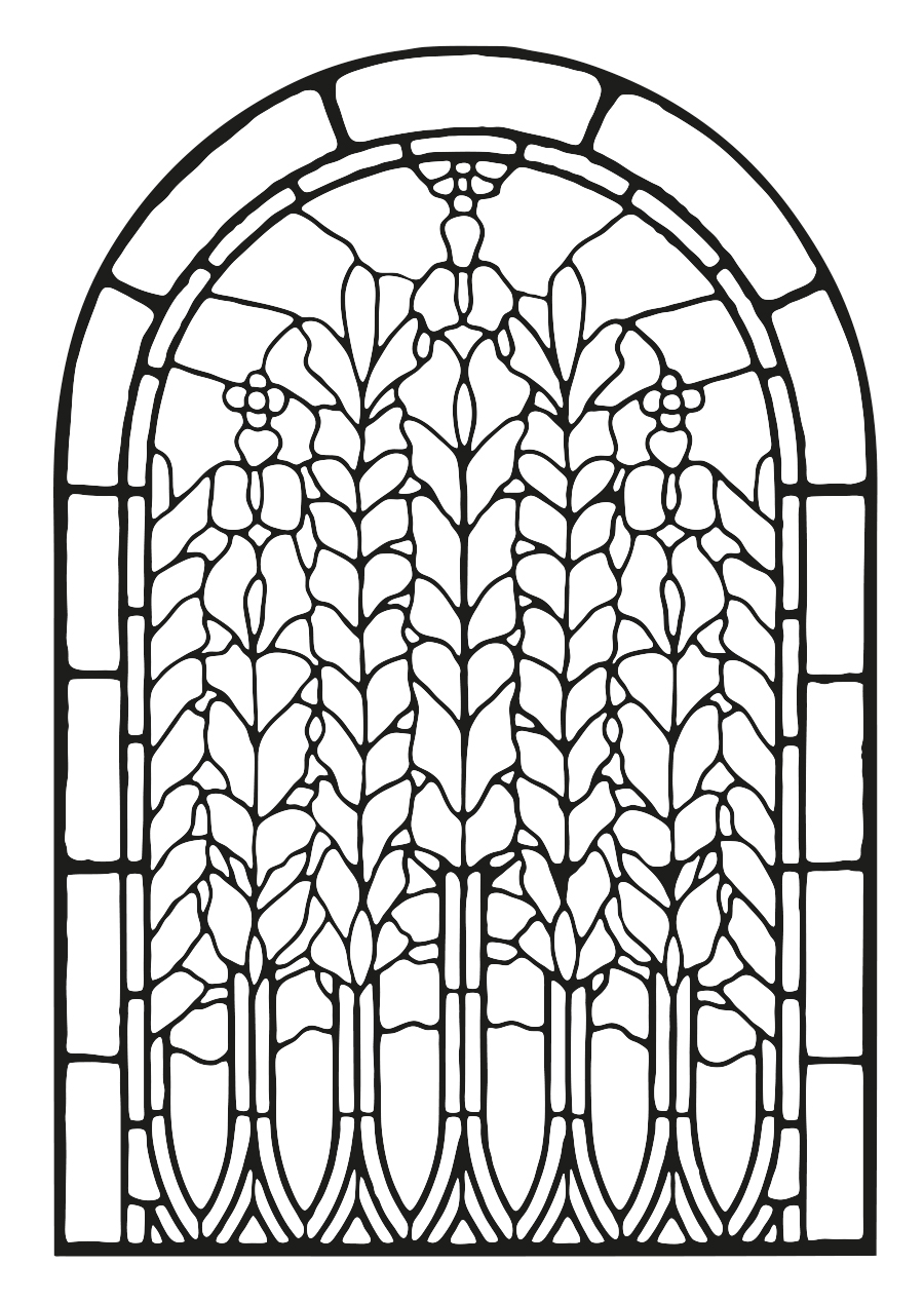 simple stained glass coloring pages