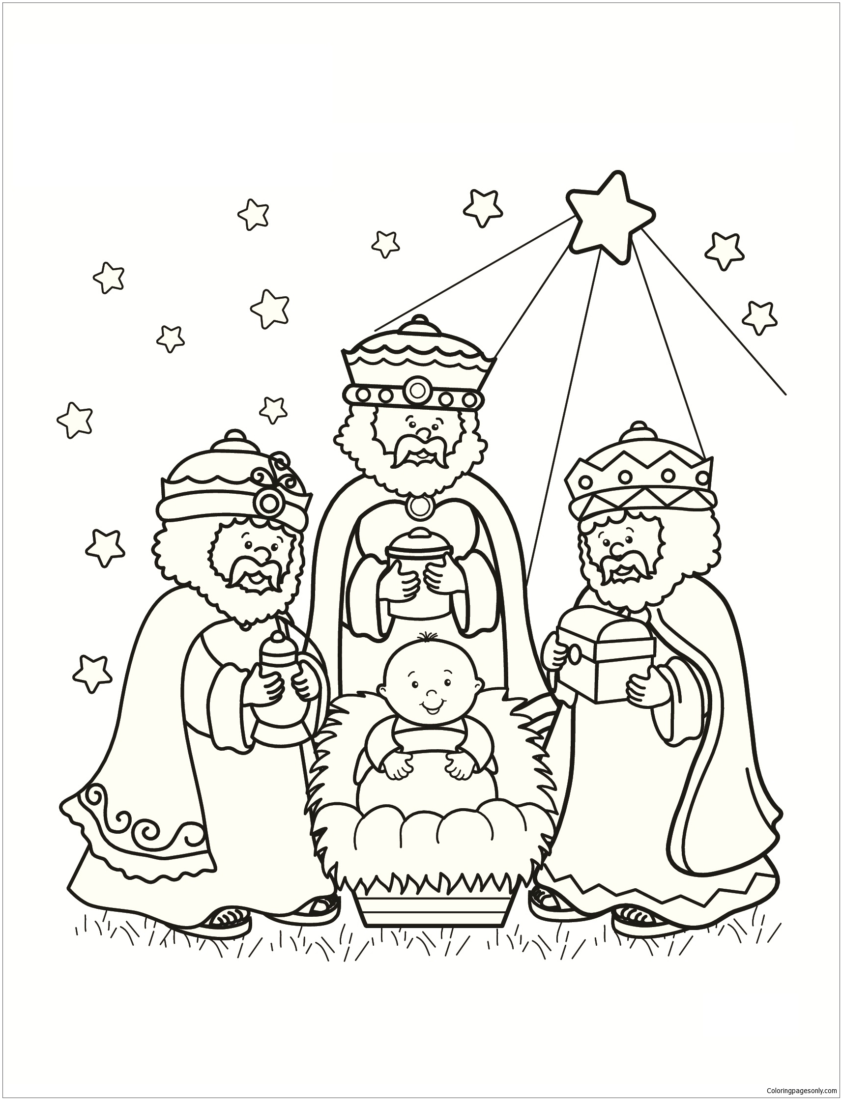 3 wise men coloring page