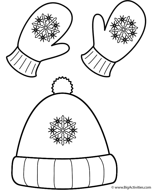 winter mittens coloring pages