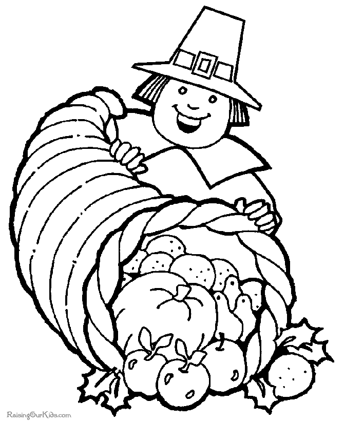 thanksgiving coloring pages cornucopia